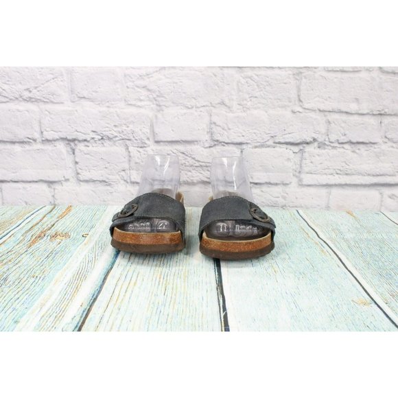 LL Bean Navy Blue Suede Slip on Slide Sandals Slippers Size 7 - Picture 4 of 9